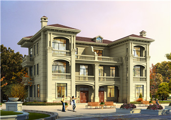 17X12米三層雙拼別墅自建房設計圖，歐式風格，戶型方正